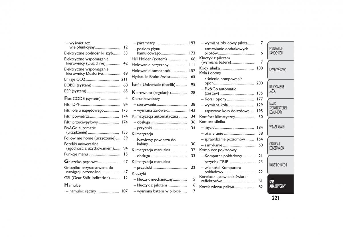 Fiat 500 instrukcja obslugi / page 224