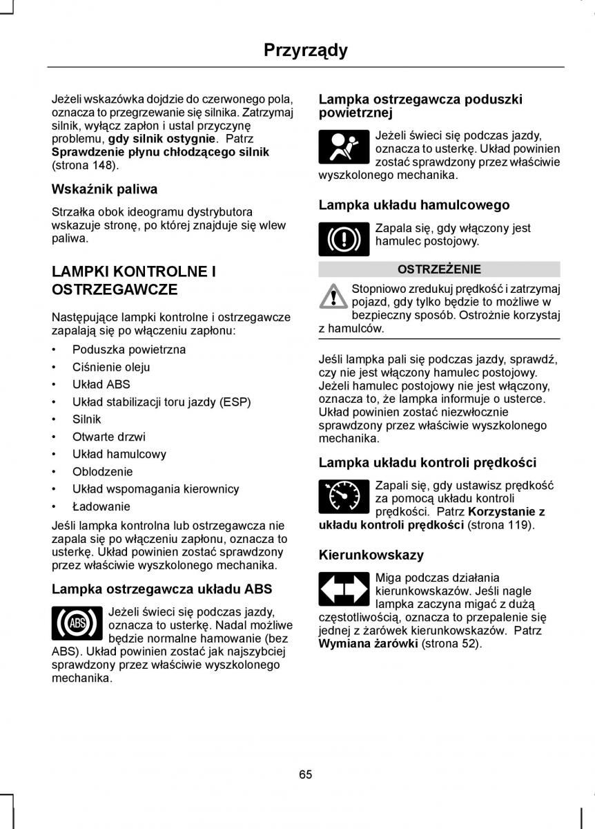Ford Kuga I 1 instrukcja obslugi / page 67
