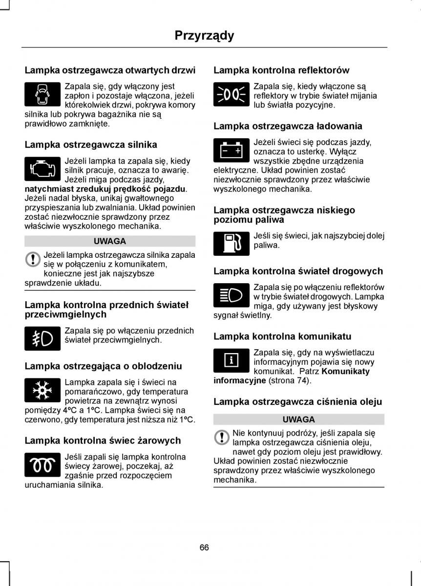 Ford Kuga I 1 instrukcja obslugi / page 68
