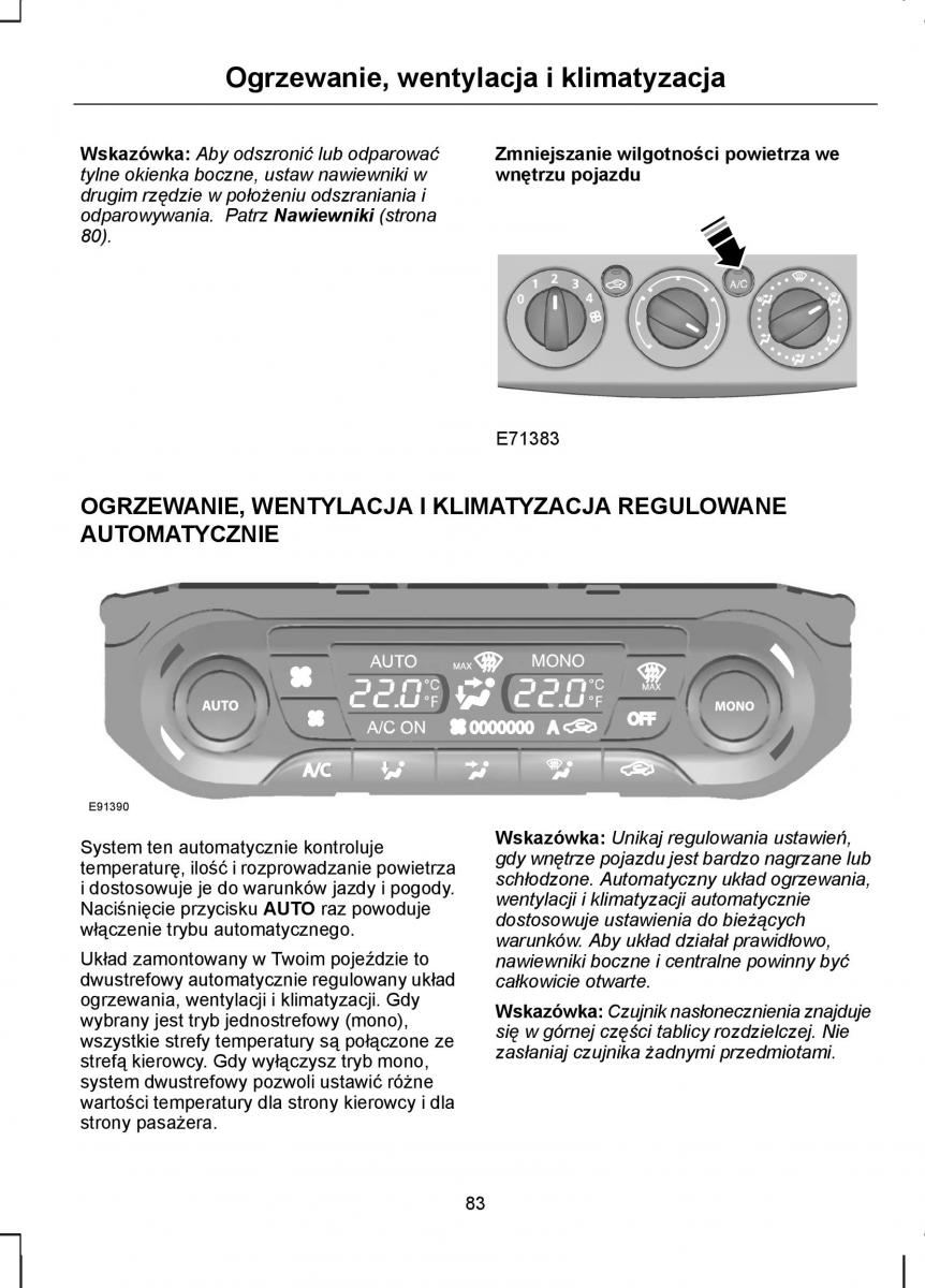 Ford Kuga I 1 instrukcja obslugi / page 85