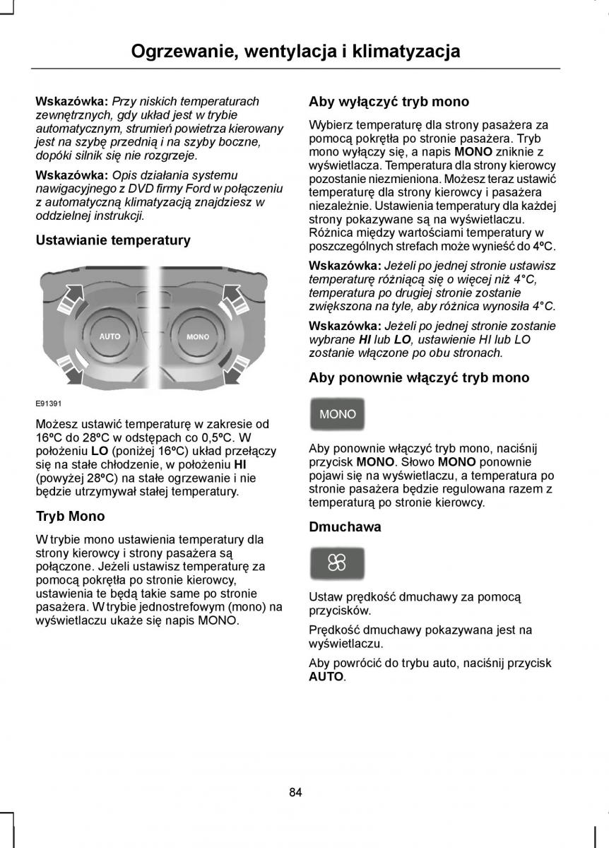 Ford Kuga I 1 instrukcja obslugi / page 86