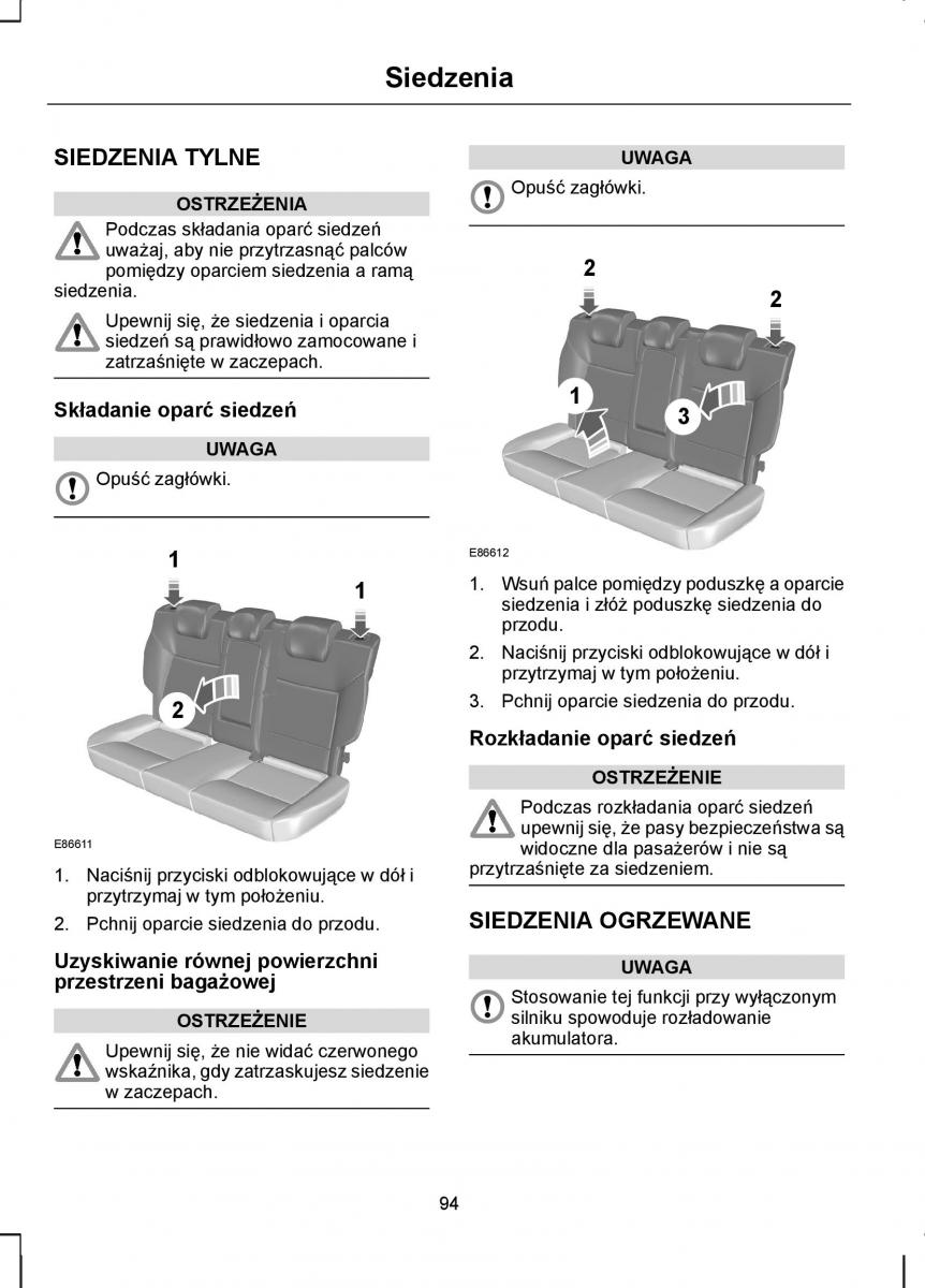 Ford Kuga I 1 instrukcja obslugi / page 96