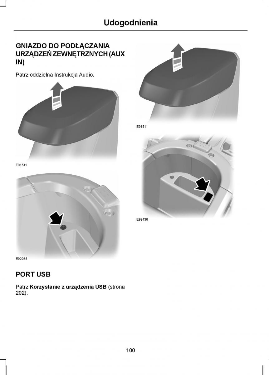 Ford Kuga I 1 instrukcja obslugi / page 102