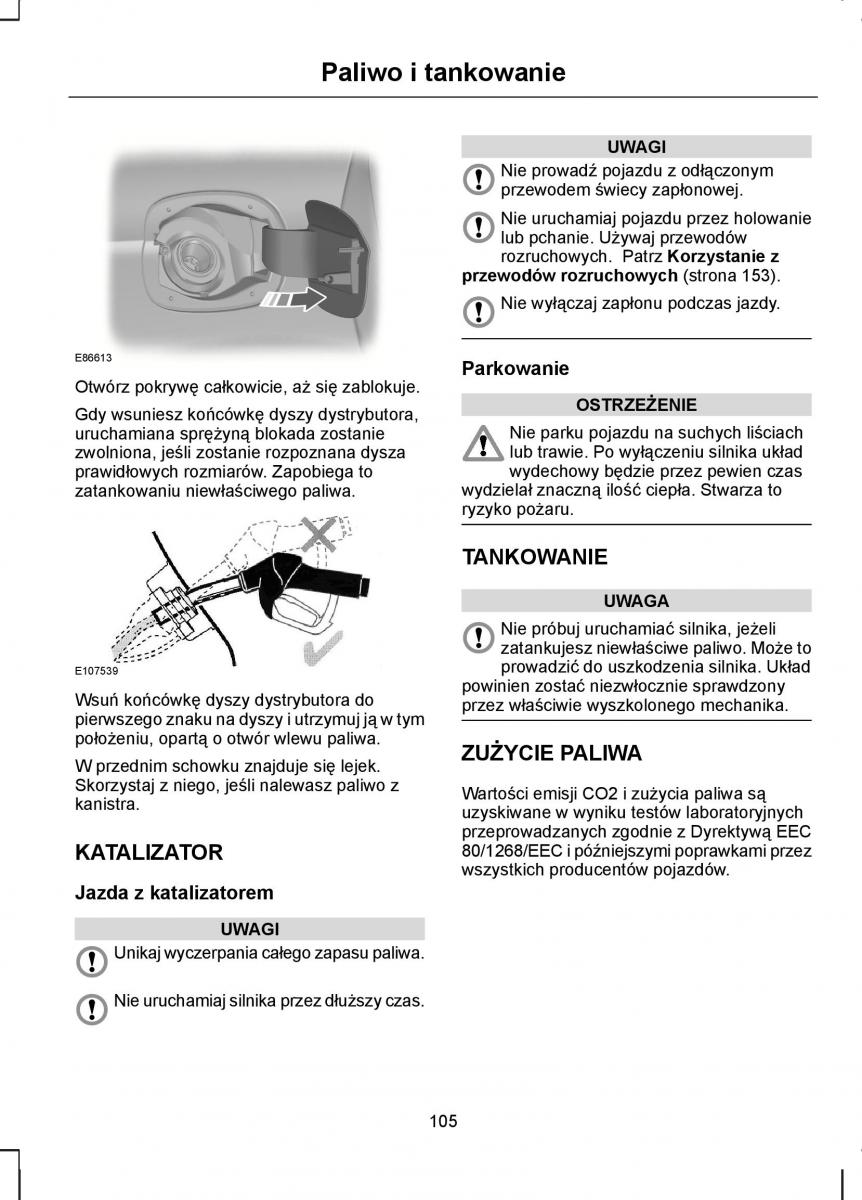 Ford Kuga I 1 instrukcja obslugi / page 107