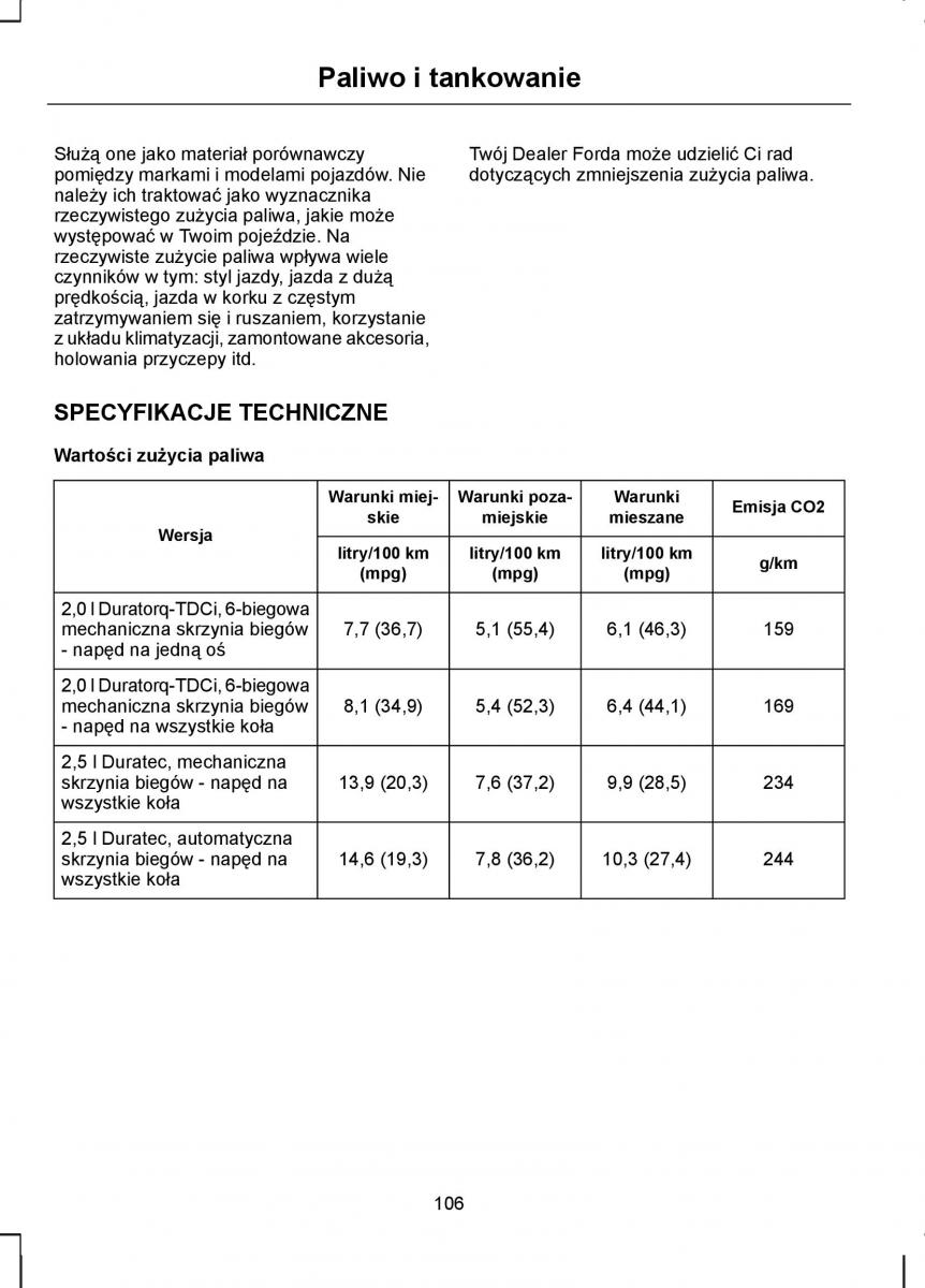 Ford Kuga I 1 instrukcja obslugi / page 108