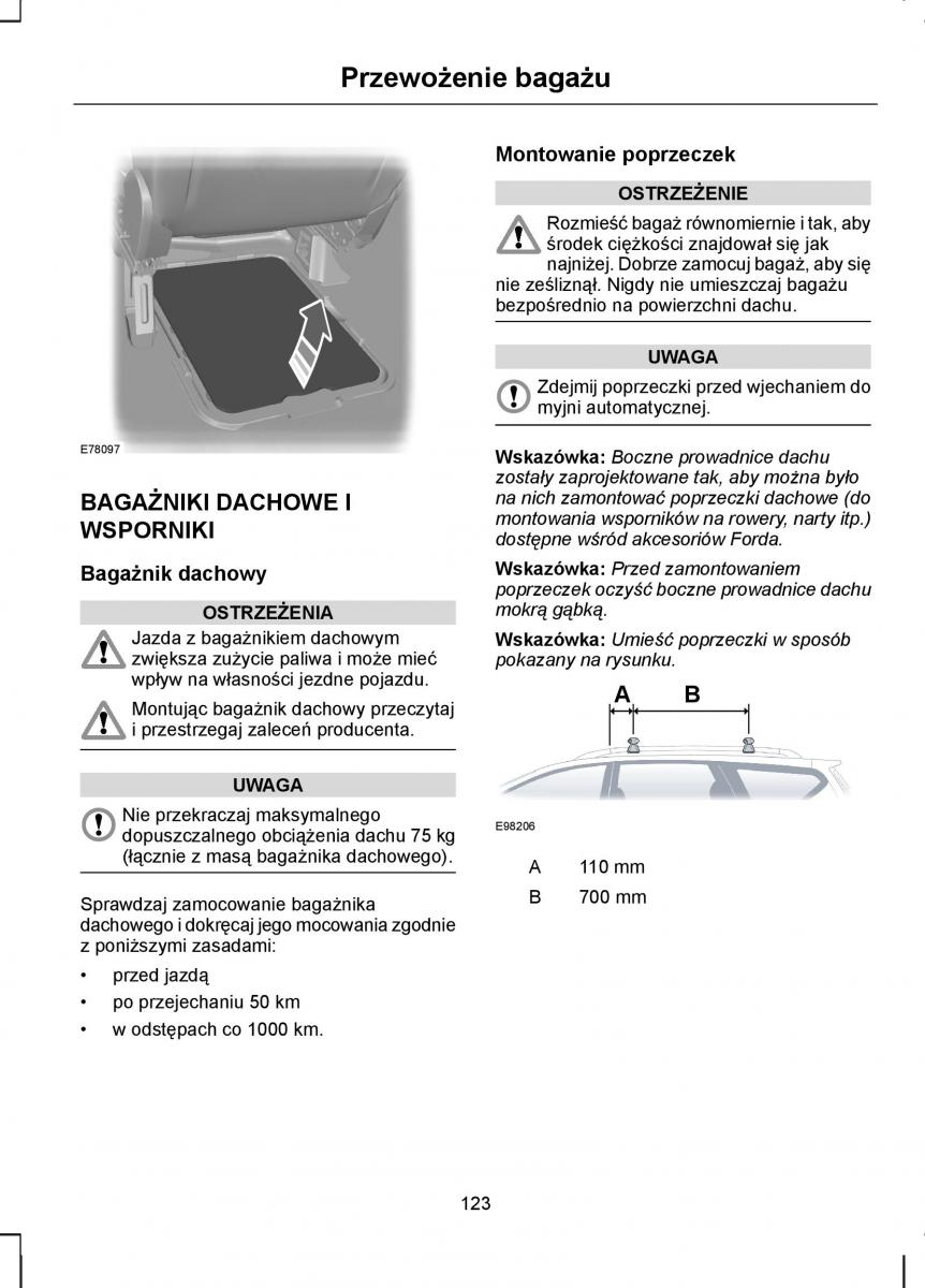 Ford Kuga I 1 instrukcja obslugi / page 125