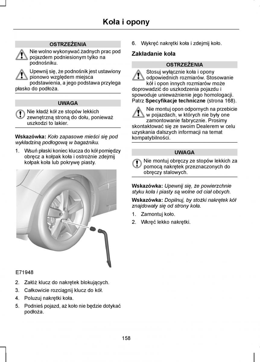 Ford Kuga I 1 instrukcja obslugi / page 160