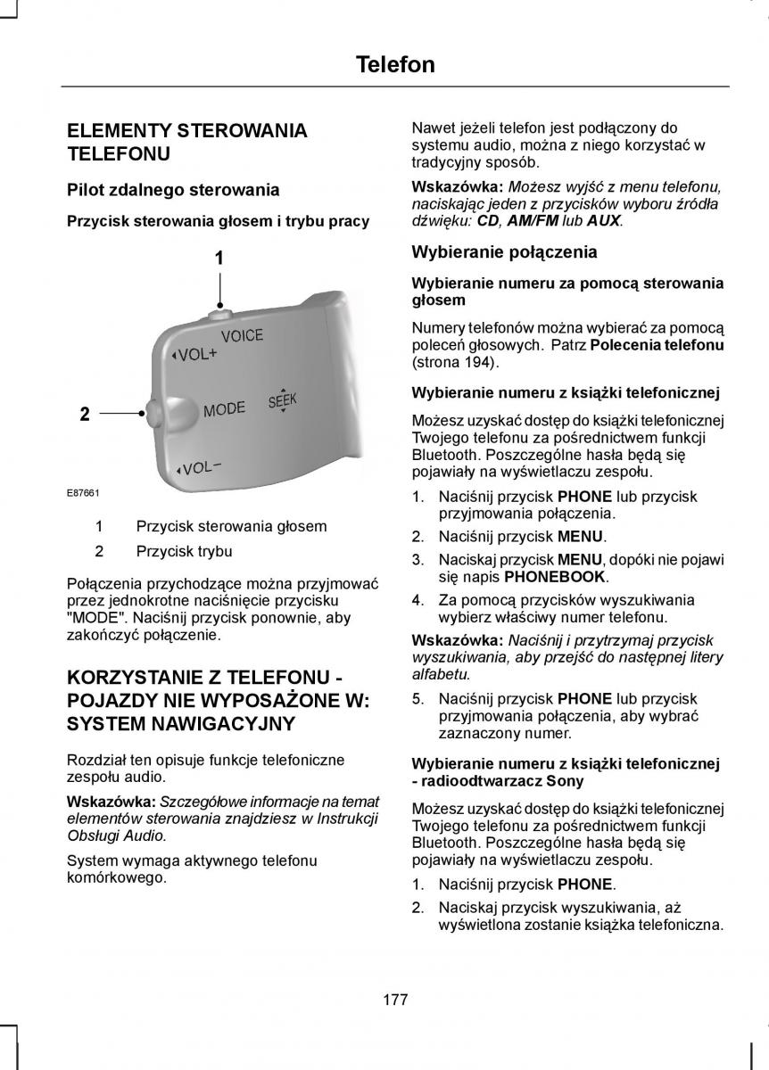 Ford Kuga I 1 instrukcja obslugi / page 179