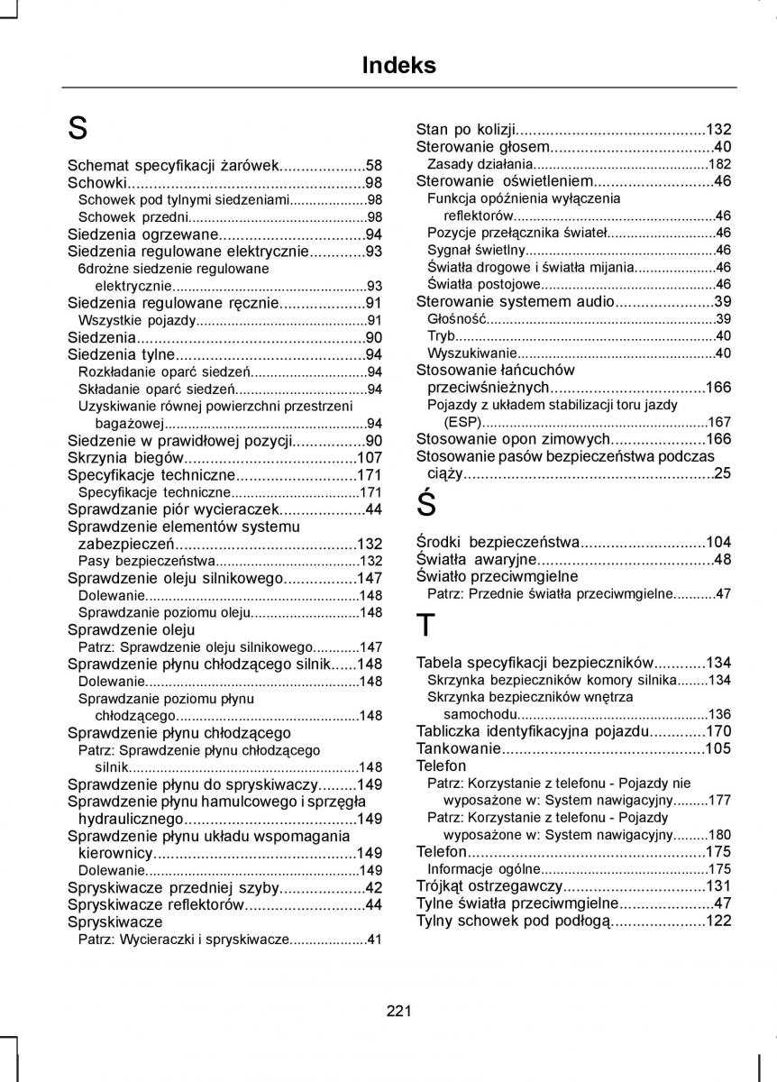 Ford Kuga I 1 instrukcja obslugi / page 223