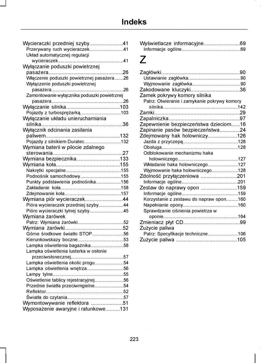 Ford Kuga I 1 instrukcja obslugi / page 225