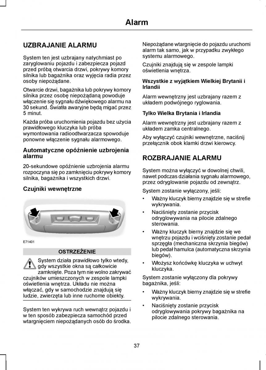 Ford Kuga I 1 instrukcja obslugi / page 39