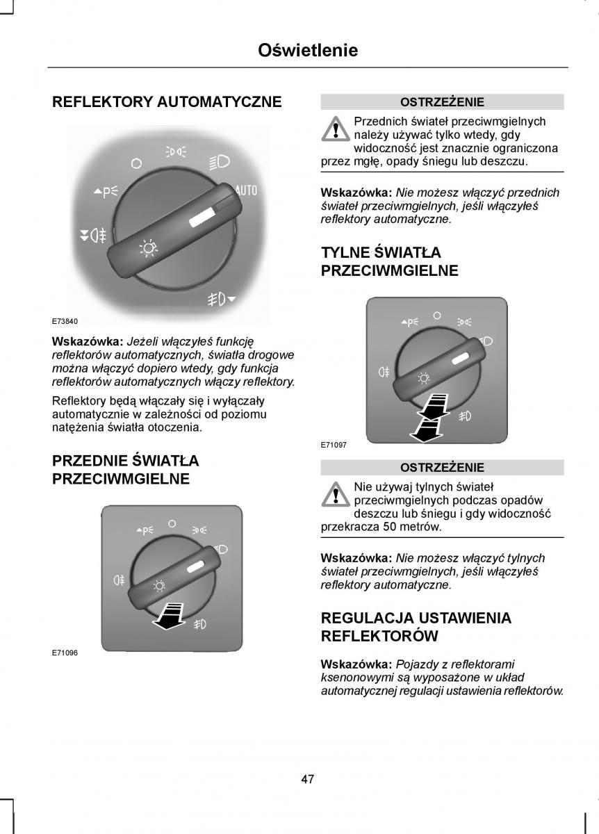 Ford Kuga I 1 instrukcja obslugi / page 49