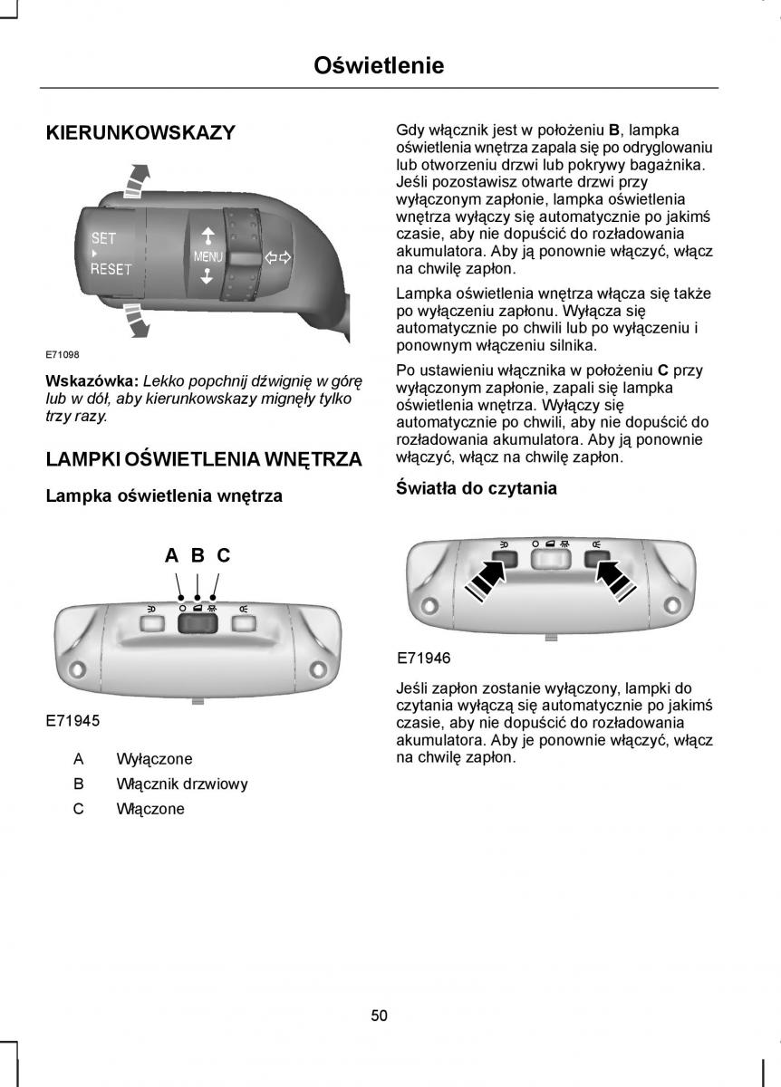 Ford Kuga I 1 instrukcja obslugi / page 52