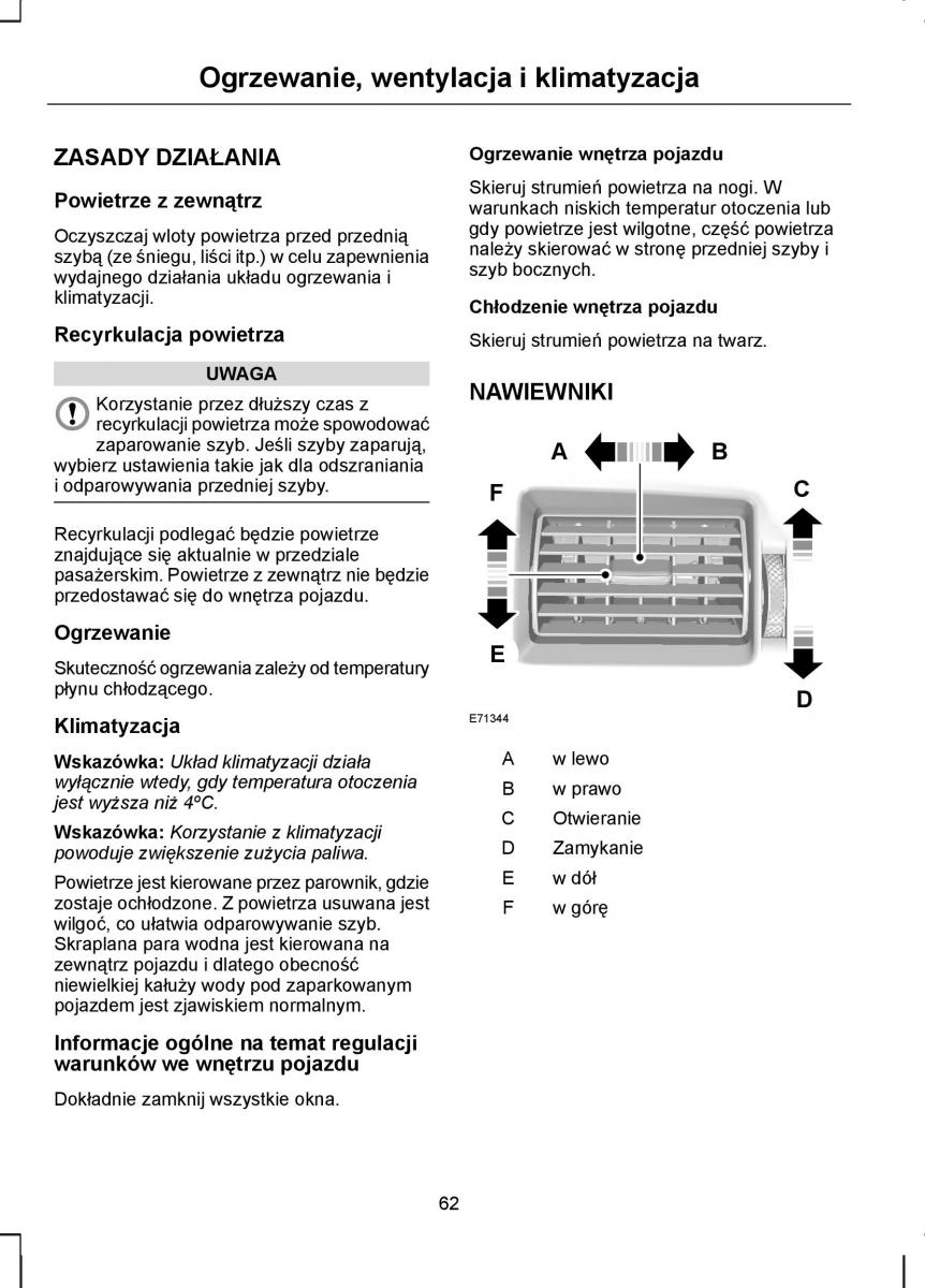 manual  Ford Transit VII 7 instrukcja / page 64