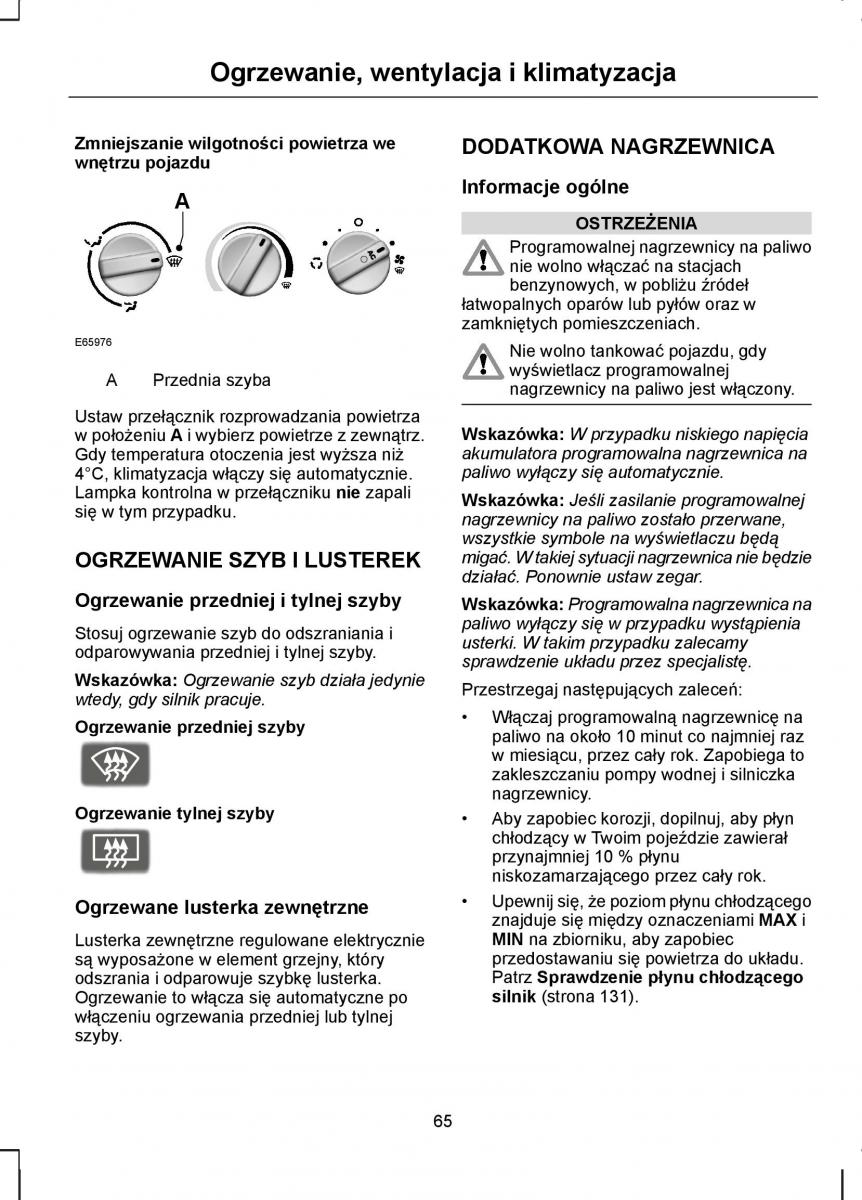 Ford Transit VII 7 instrukcja obslugi / page 67