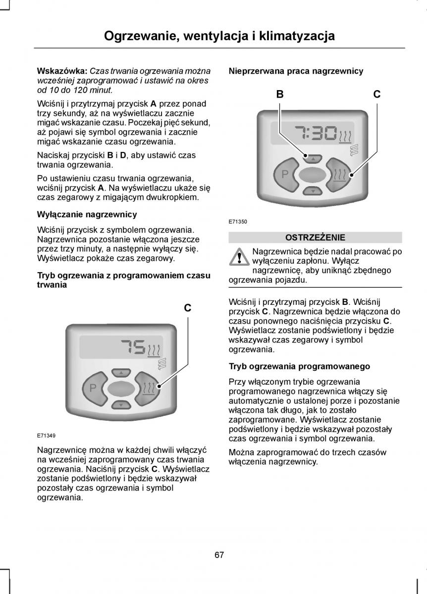 Ford Transit VII 7 instrukcja obslugi / page 69