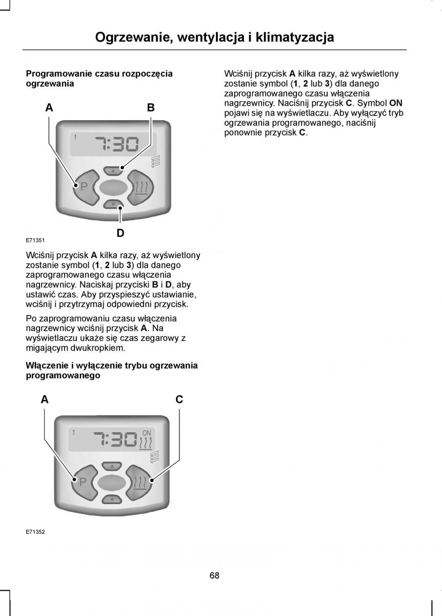 manual  Ford Transit VII 7 instrukcja / page 70