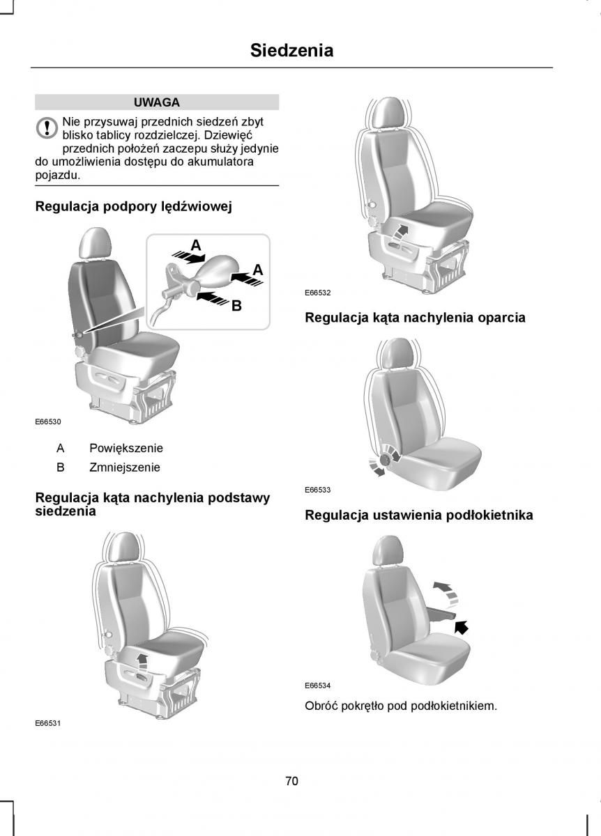 manual  Ford Transit VII 7 instrukcja / page 72