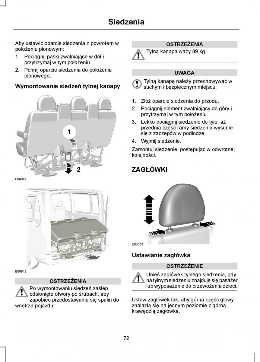 manual  Ford Transit VII 7 instrukcja / page 74