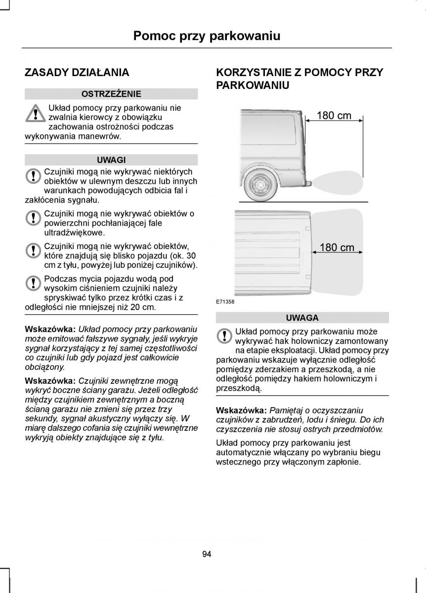 manual  Ford Transit VII 7 instrukcja / page 96