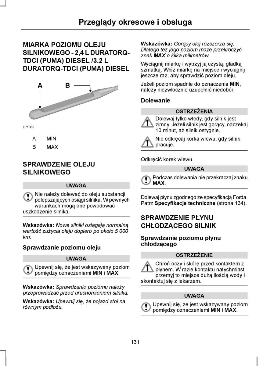 manual  Ford Transit VII 7 instrukcja / page 133