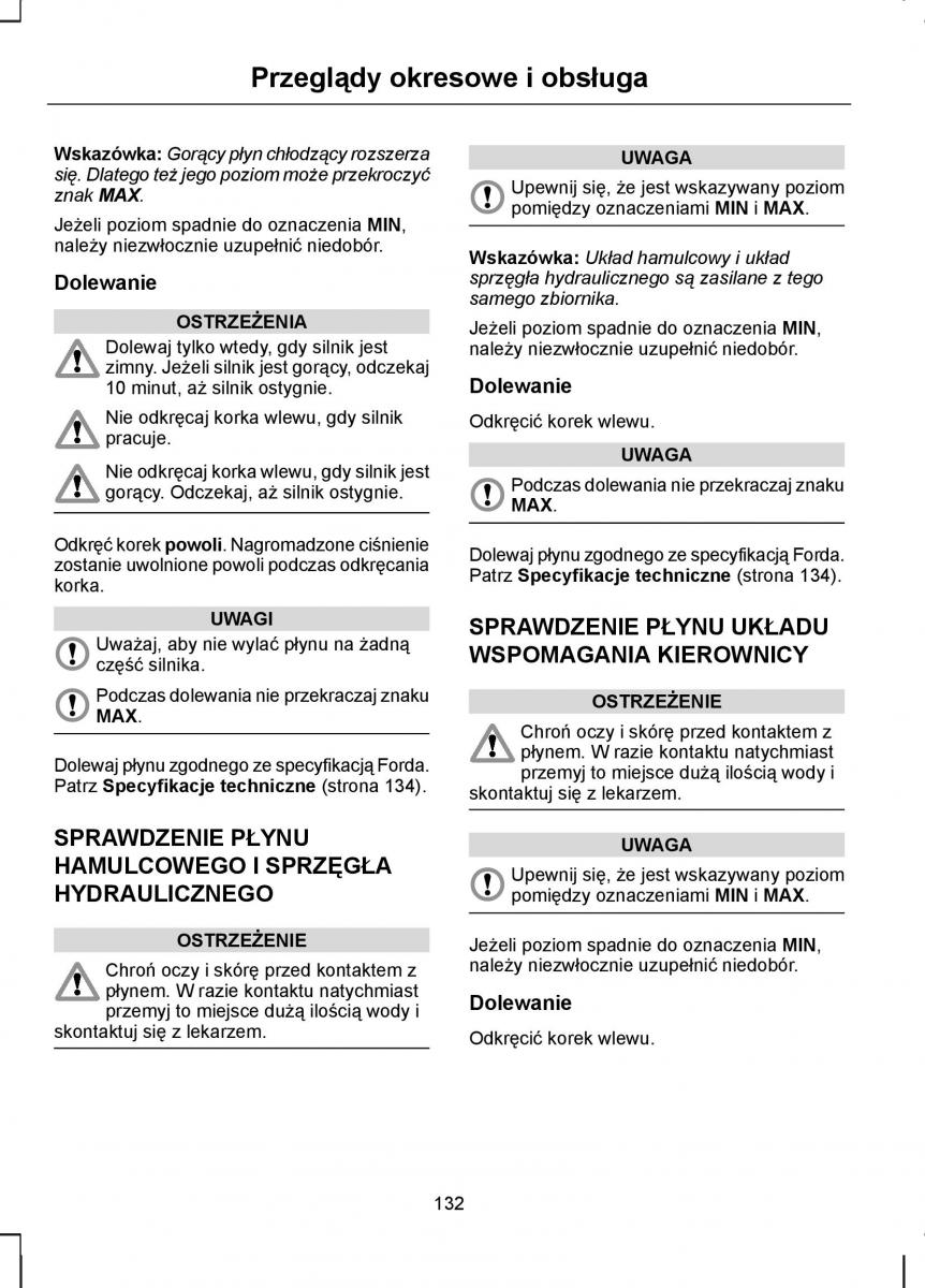 manual  Ford Transit VII 7 instrukcja / page 134