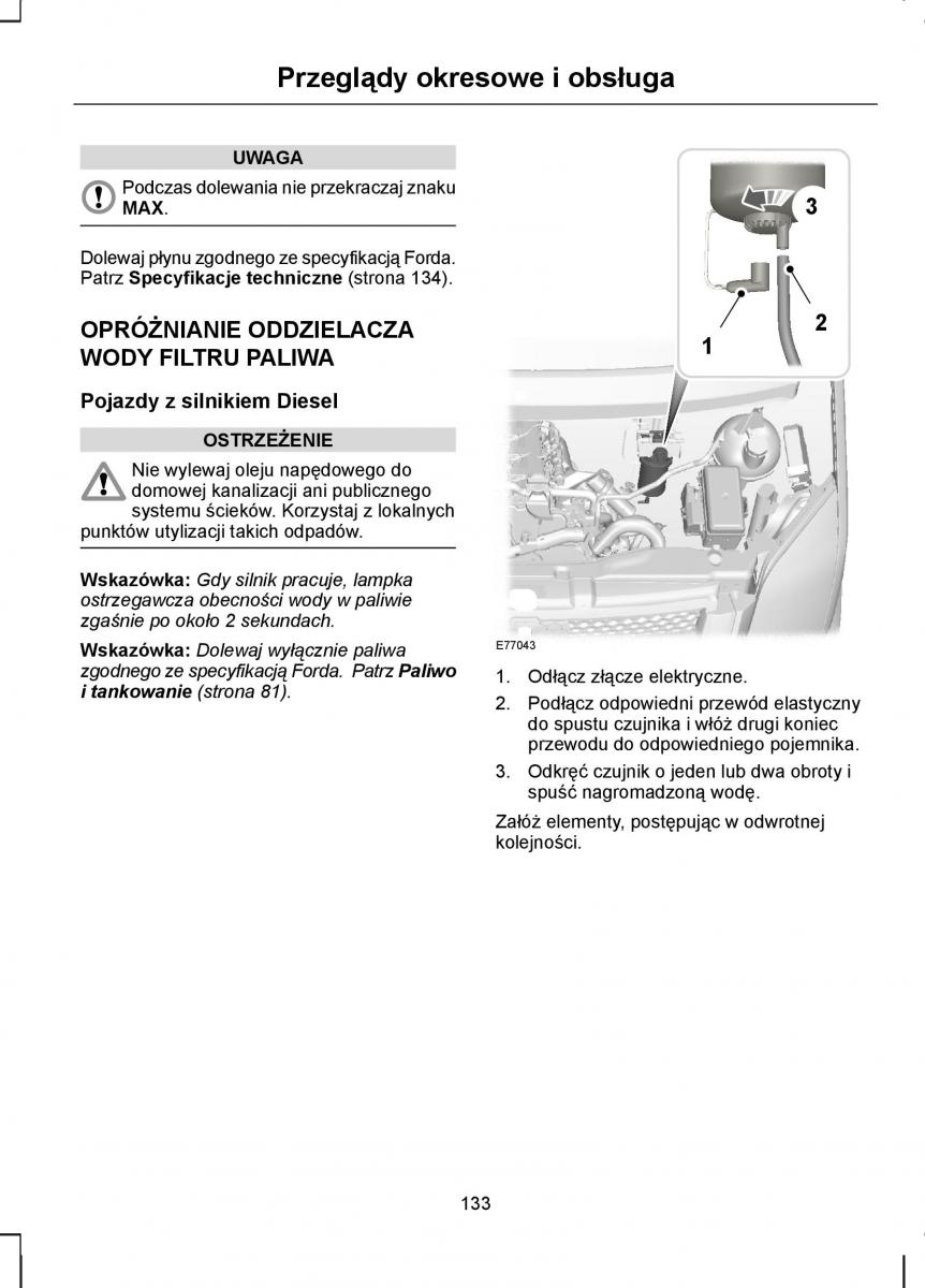 manual  Ford Transit VII 7 instrukcja / page 135