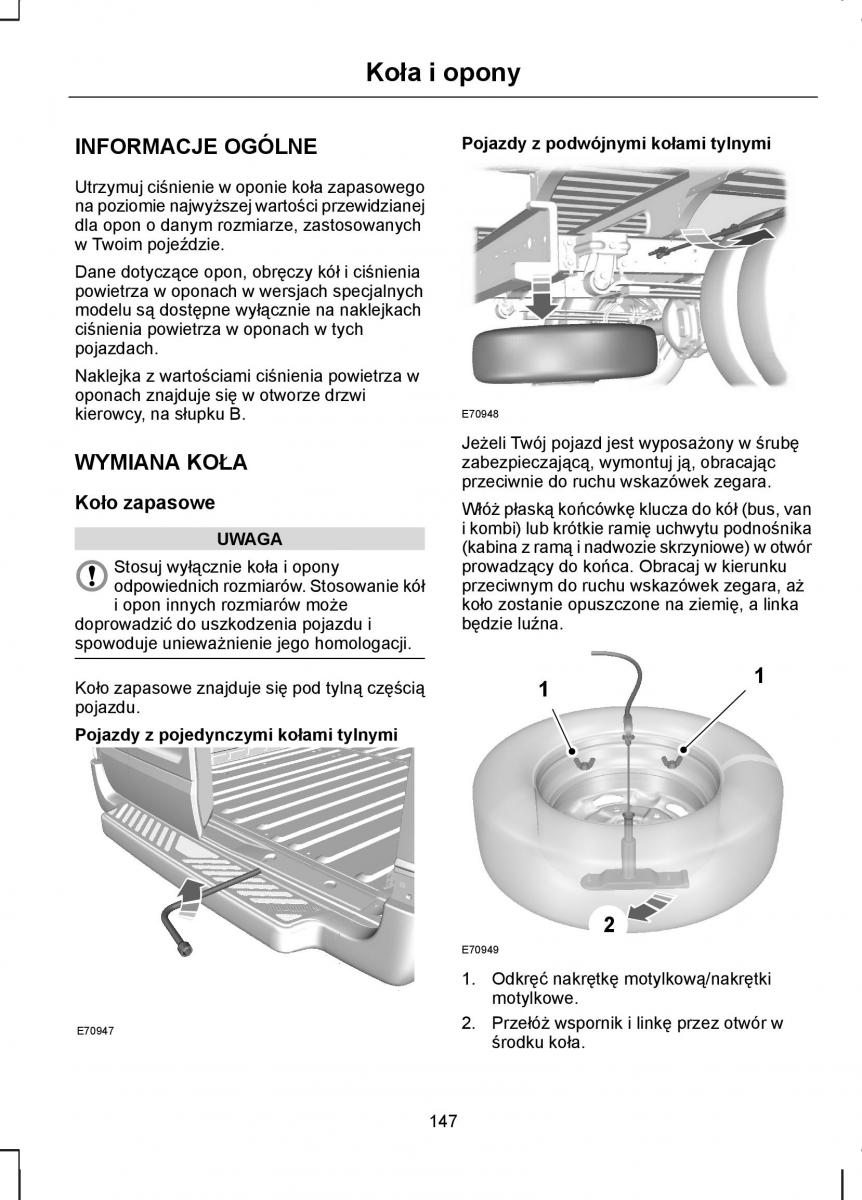 manual  Ford Transit VII 7 instrukcja / page 149