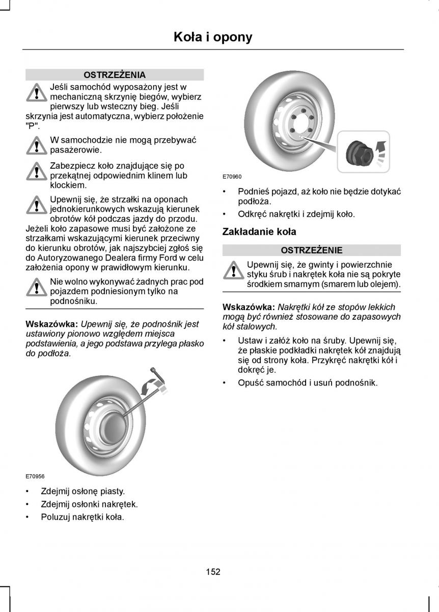 manual  Ford Transit VII 7 instrukcja / page 154