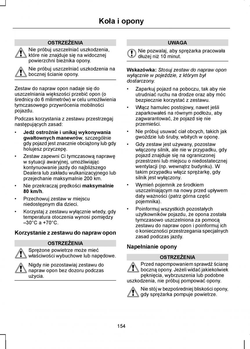 manual  Ford Transit VII 7 instrukcja / page 156