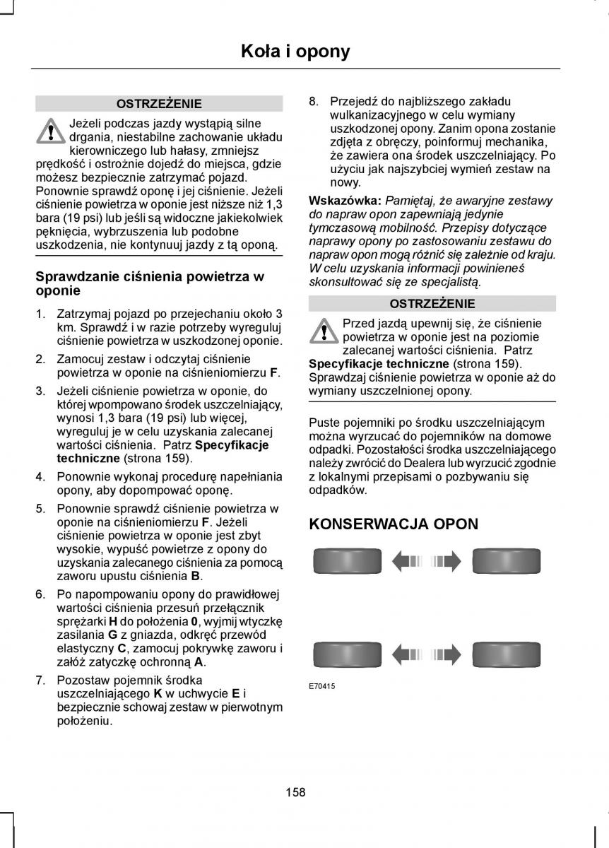 manual  Ford Transit VII 7 instrukcja / page 160