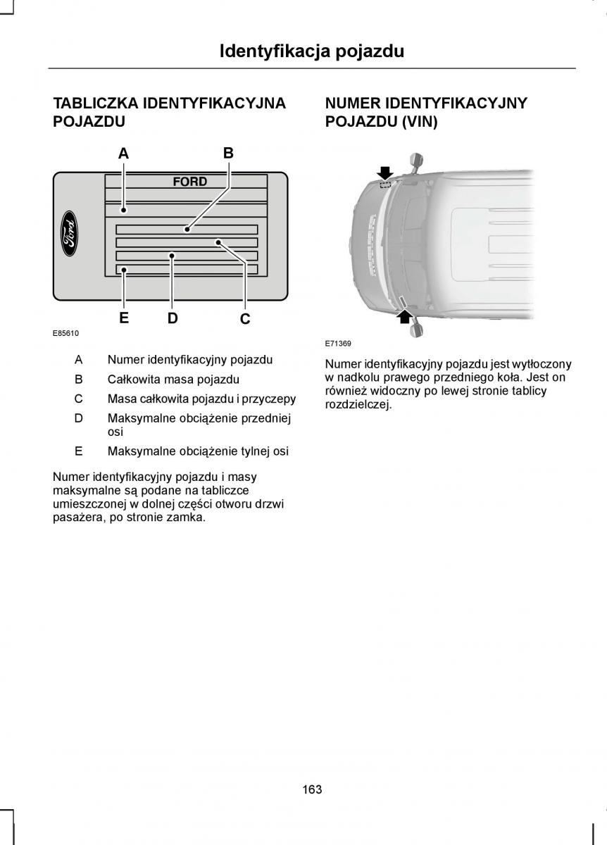 manual  Ford Transit VII 7 instrukcja / page 165