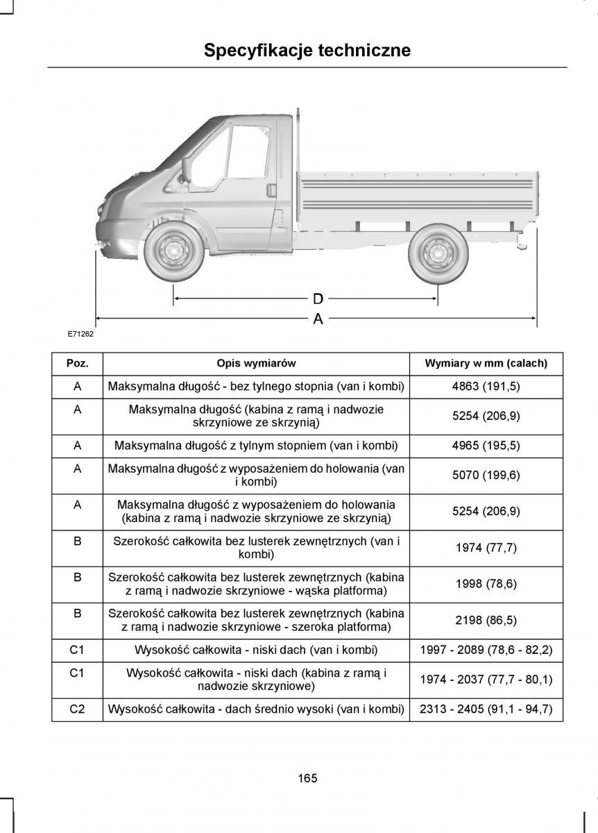 manual  Ford Transit VII 7 instrukcja / page 167