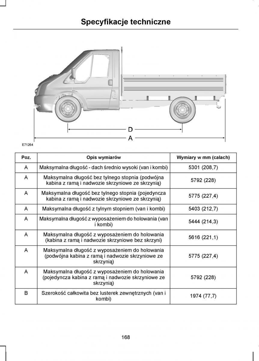 Ford Transit VII 7 instrukcja obslugi / page 170