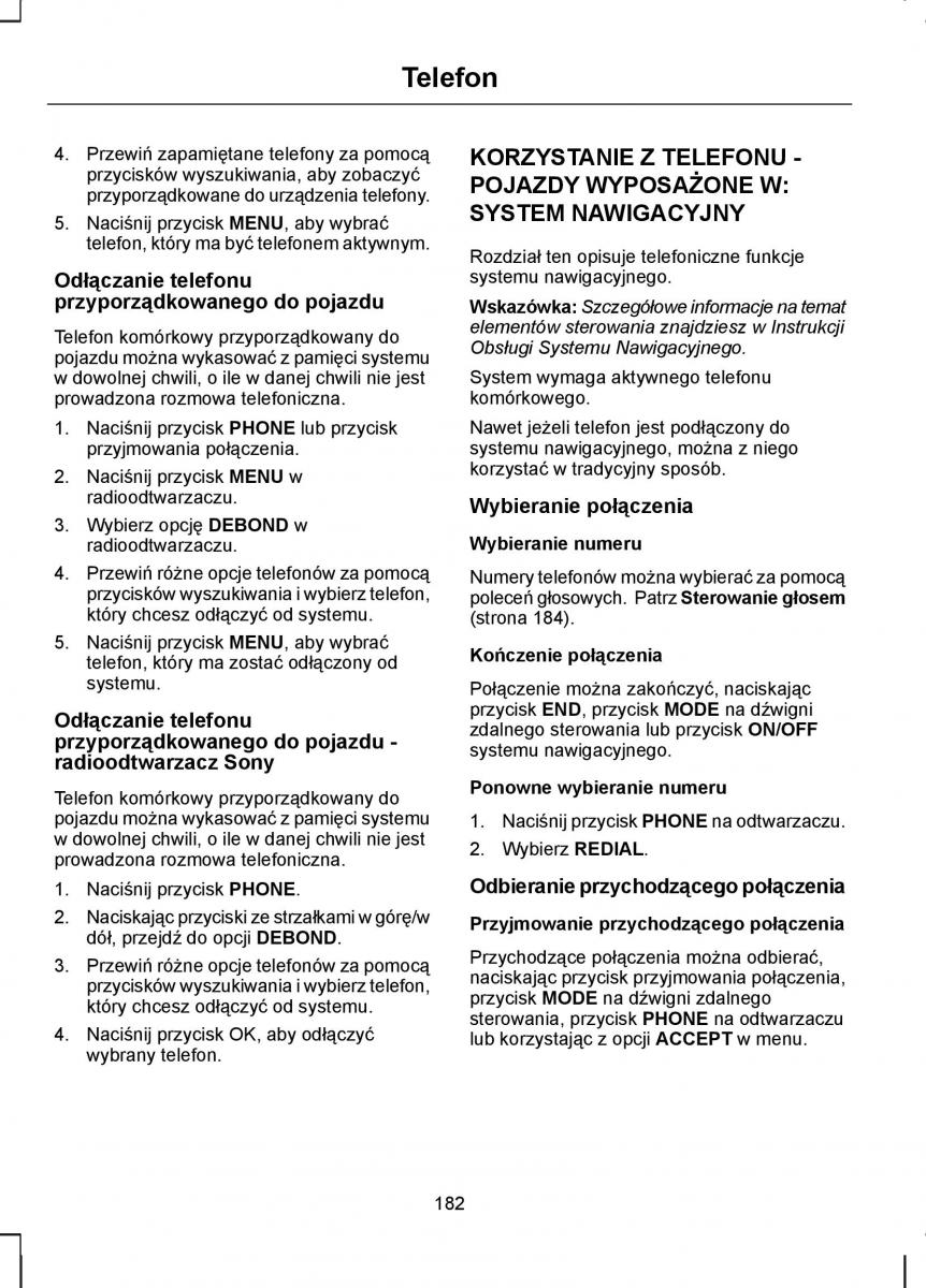 manual  Ford Transit VII 7 instrukcja / page 184