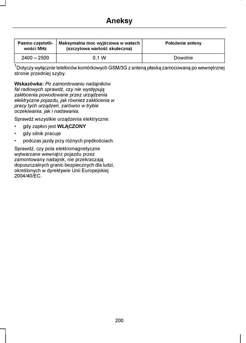 Ford Transit VII 7 instrukcja obslugi / page 202