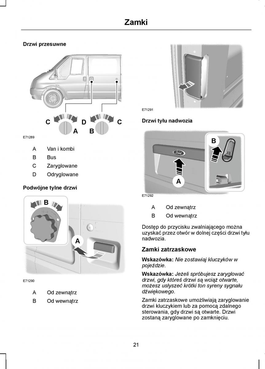 manual  Ford Transit VII 7 instrukcja / page 23