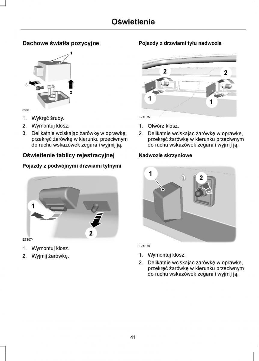 manual  Ford Transit VII 7 instrukcja / page 43