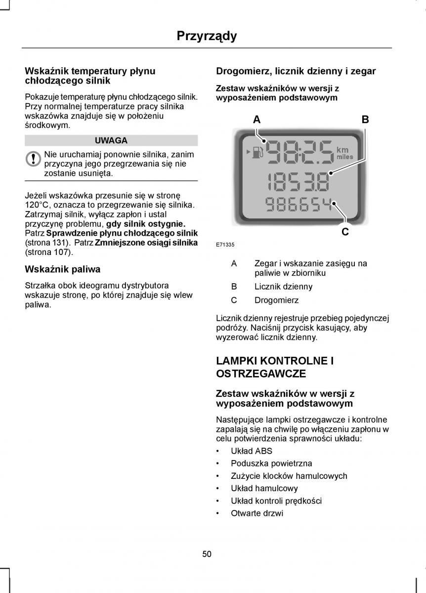 Ford Transit VII 7 instrukcja obslugi / page 52