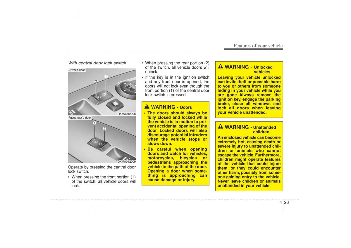 Kia Sorento II 2 owners manual / page 114