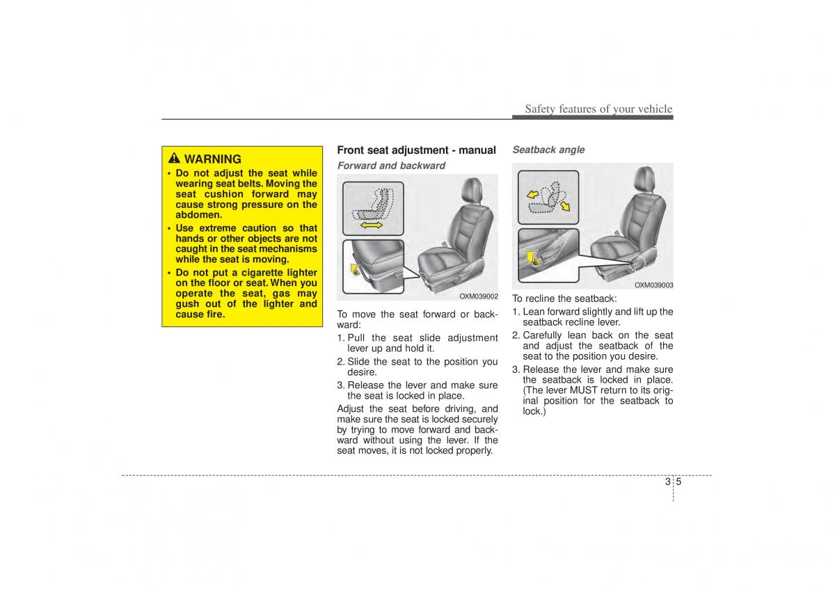 Kia Sorento II 2 owners manual / page 19