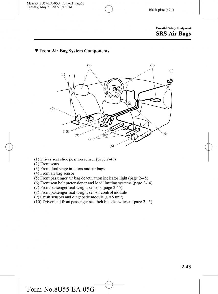 Mazda 3 I 1 owners manual / page 57