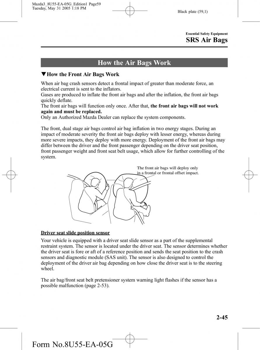 Mazda 3 I 1 owners manual / page 59