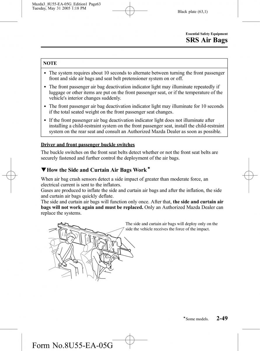 Mazda 3 I 1 owners manual / page 63