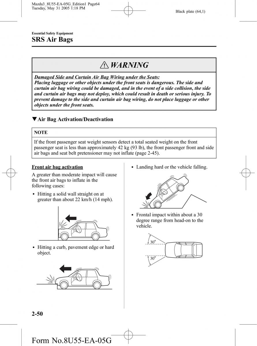 Mazda 3 I 1 owners manual / page 64