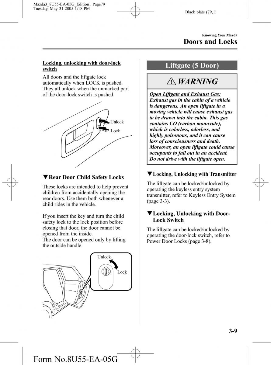 Mazda 3 I 1 owners manual / page 79