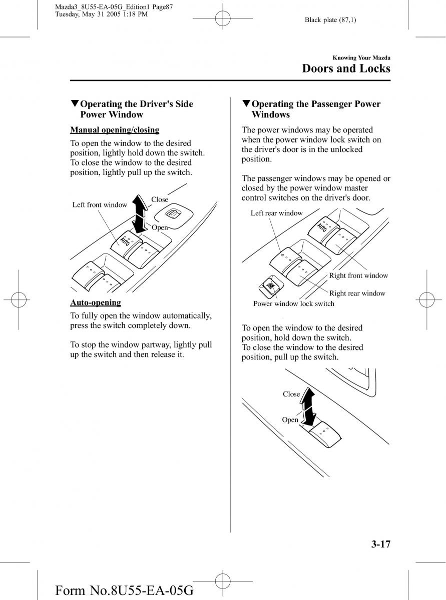 Mazda 3 I 1 owners manual / page 87