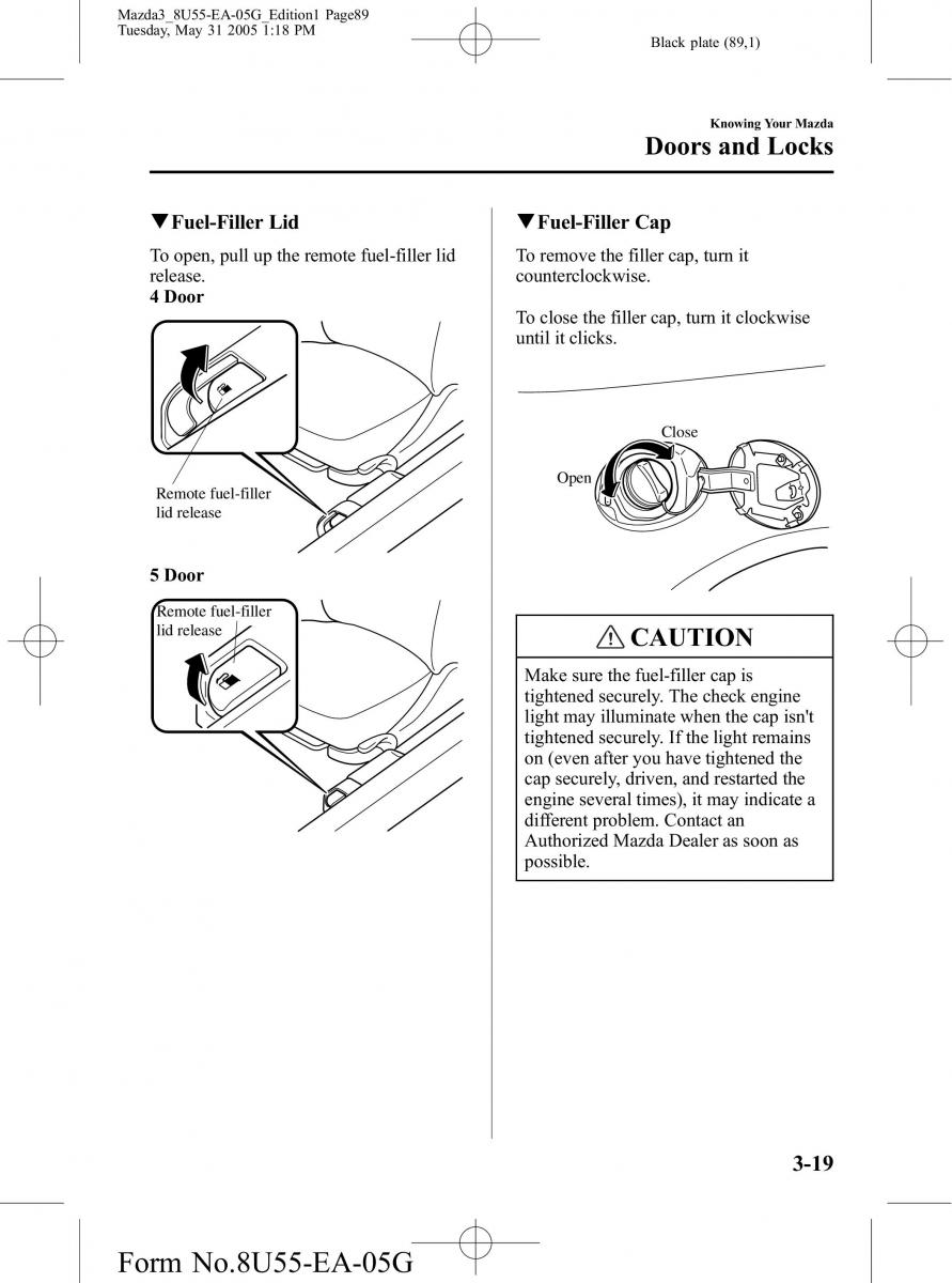 Mazda 3 I 1 owners manual / page 89