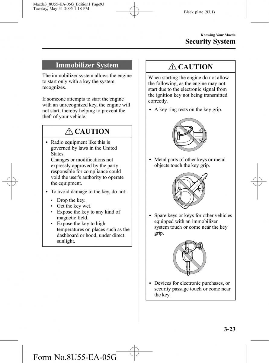 Mazda 3 I 1 owners manual / page 93