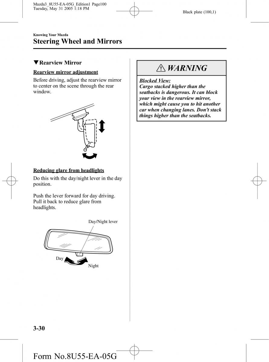 Mazda 3 I 1 owners manual / page 100